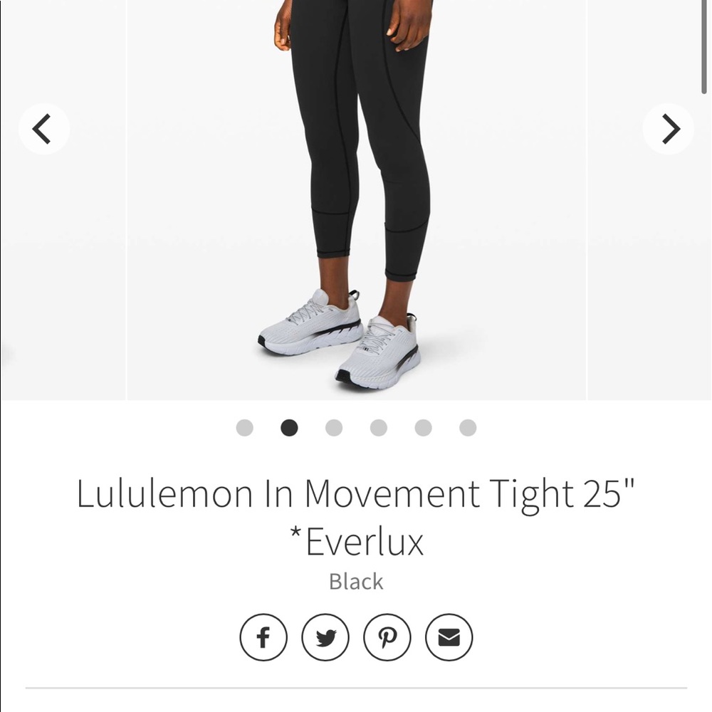 Lululemon In Movement Tight 25" *Everlux Black 6 - Picture 10 of 13
